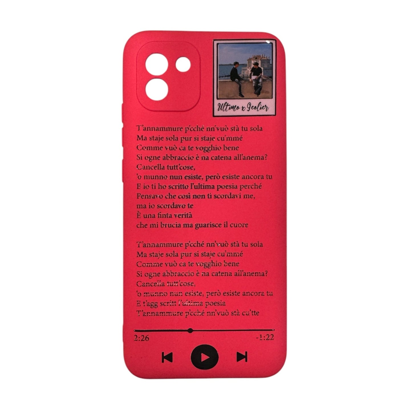 Cover personalizzabile con testo canzone+foto samsung